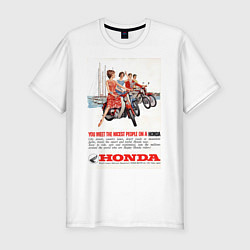 Футболка slim-fit Honda мотоцикл, цвет: белый