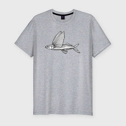Мужская slim-футболка Летучая рыба / Меланж – фото 1