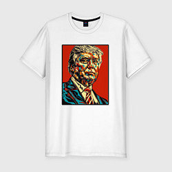 Футболка slim-fit Дональд Трамп президент, цвет: белый