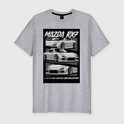 Футболка slim-fit Mazda rx-7 JDM авто, цвет: меланж