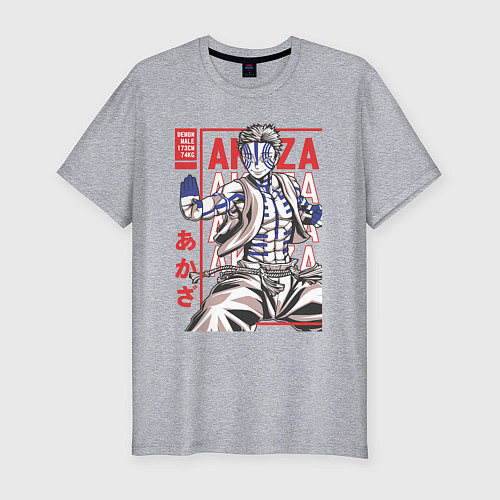Мужская slim-футболка Клинок рассекающий демонов Акадза 3 Высшая Луна / Меланж – фото 1