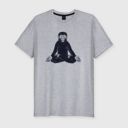 Футболка slim-fit Yoga monkey, цвет: меланж