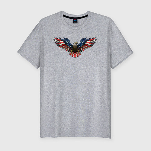 Мужская slim-футболка USA eagle / Меланж – фото 1