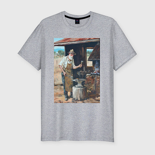 Мужская slim-футболка Металлург / Меланж – фото 1