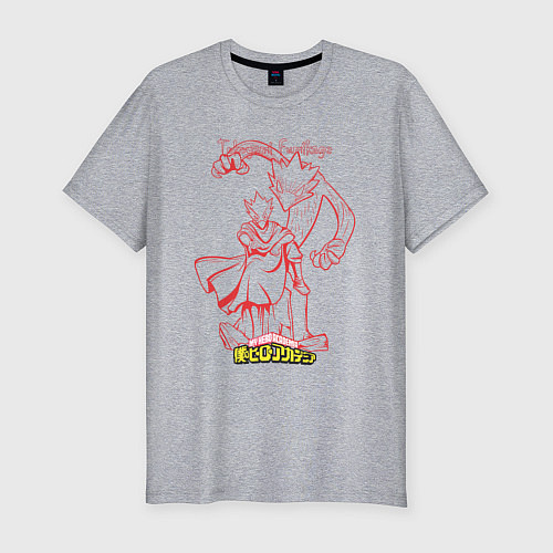 Мужская slim-футболка Моя геройская академия Такаями / Меланж – фото 1