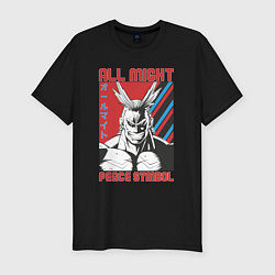 Мужская slim-футболка Моя геройская академия All Might pease symbol