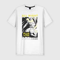 Футболка slim-fit Моя геройская академия All Might plus ultra, цвет: белый