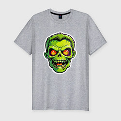 Футболка slim-fit Голова зомби, цвет: меланж