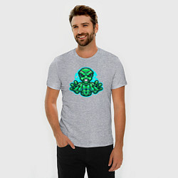 Футболка slim-fit Alien power, цвет: меланж — фото 2