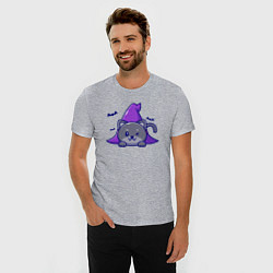 Футболка slim-fit Halloween kitty, цвет: меланж — фото 2