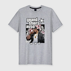 Футболка slim-fit Темнокожий бандит из GTA 6, цвет: меланж