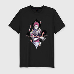 Футболка slim-fit Hunter x Hunter Хисока джокер, цвет: черный