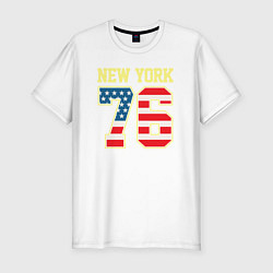 Футболка slim-fit New York 76, цвет: белый