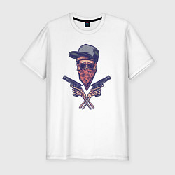 Футболка slim-fit Gangsta skull, цвет: белый