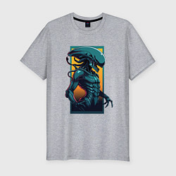 Футболка slim-fit Пришелец Чужой, цвет: меланж