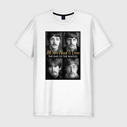 Футболка slim-fit The Beatles au you need is love, цвет: белый