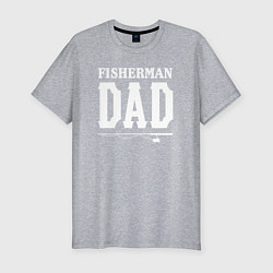 Футболка slim-fit Рыбак папа, цвет: меланж