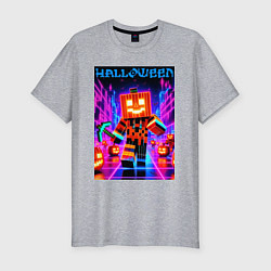 Футболка slim-fit Halloween is coming - neon glow collaboration, цвет: меланж