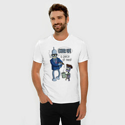 Футболка slim-fit Bender - cheer up a piece of meat, цвет: белый — фото 2