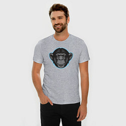 Футболка slim-fit Funny monkey, цвет: меланж — фото 2