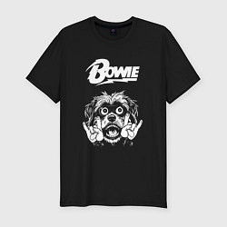 Футболка slim-fit David Bowie rock dog, цвет: черный