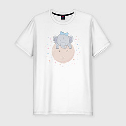 Футболка slim-fit Elephant on the moon, цвет: белый