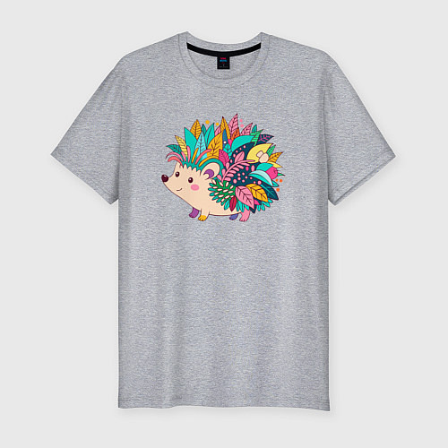 Мужская slim-футболка Декоративный ежик / Меланж – фото 1