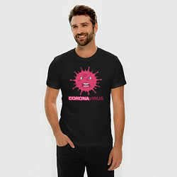 Футболка slim-fit Pink coronavirus, цвет: черный — фото 2