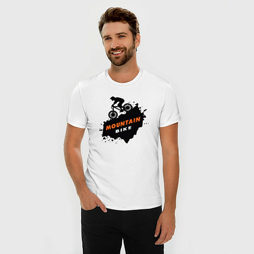Мужская slim-футболка Горный велик / Белый – фото 3