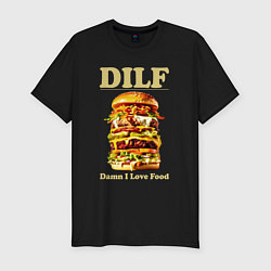 Футболка slim-fit DILF damn I love foods, цвет: черный