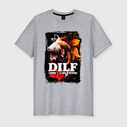 Футболка slim-fit DILF damn I love fishing, цвет: меланж