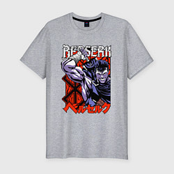 Футболка slim-fit Берсерк Berserk руны, цвет: меланж