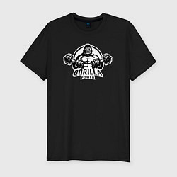 Футболка slim-fit Gorilla power gym, цвет: черный