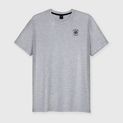 Футболка slim-fit Мы русские с нами Бог Ника 2 черная патриоты, цвет: меланж