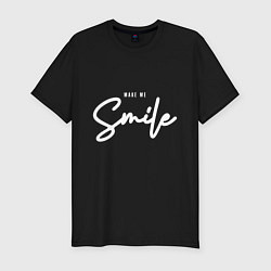 Футболка slim-fit Make me smile, цвет: черный