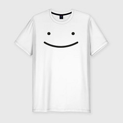 Футболка slim-fit Dream smp minecraft, Happy face, цвет: белый