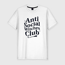 Футболка slim-fit Anti social witches club, цвет: белый