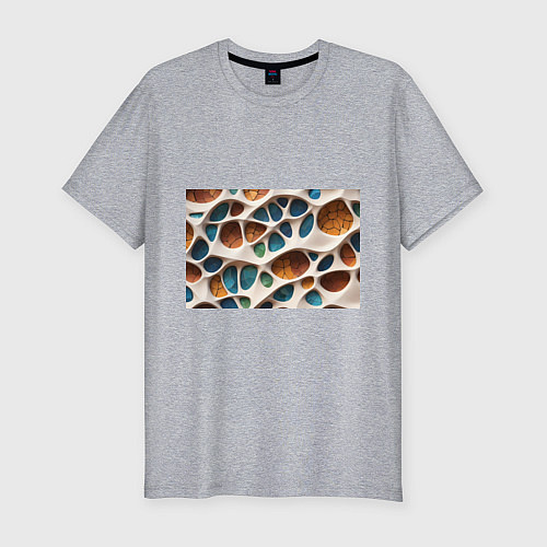 Мужская slim-футболка Вдохновлено Антонио Гауди / Меланж – фото 1