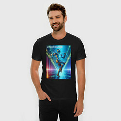 Футболка slim-fit Cool cyber dancer - neon glow, цвет: черный — фото 2