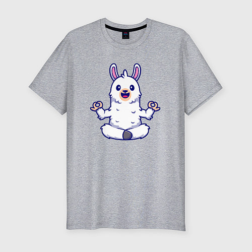 Мужская slim-футболка Йога альпака / Меланж – фото 1