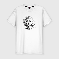 Футболка slim-fit Мэрилин Монро в черно белом цвете, цвет: белый