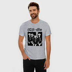 Футболка slim-fit G I-dle группа в стиле империи, цвет: меланж — фото 2