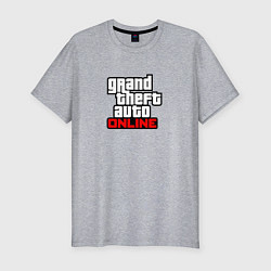 Футболка slim-fit GTA online logo game, цвет: меланж