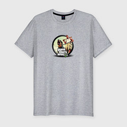 Футболка slim-fit Grand Theft Auto V logotype, цвет: меланж