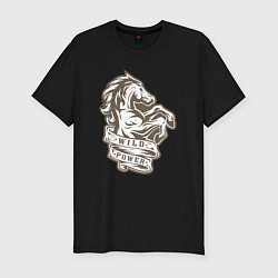 Футболка slim-fit Конь - дикая энергия, цвет: черный