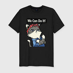 Футболка slim-fit We can do it - cat, цвет: черный