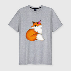 Футболка slim-fit Лисичка на чиле, цвет: меланж