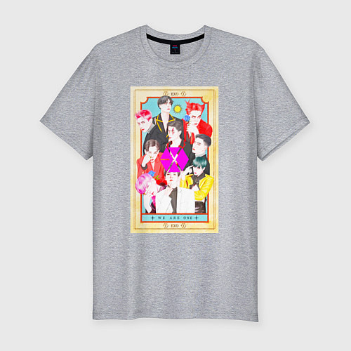 Мужская slim-футболка Exo мы одно целое / Меланж – фото 1