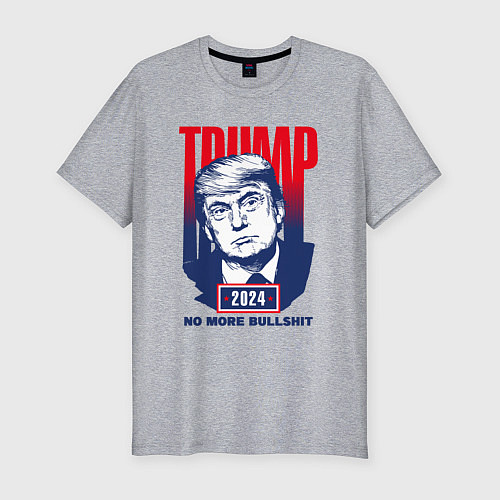 Мужская slim-футболка Трамп 2024 / Меланж – фото 1