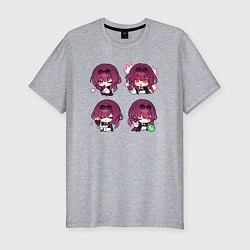 Футболка slim-fit Кафка стикеры, цвет: меланж